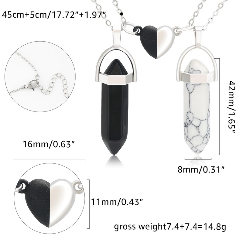 MISS RIGHT Crystal Friendship Matching Couples Necklaces for Women Men