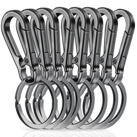Amaxiu Heavy Duty Metal Keychain, Zinc Alloy Key Chain with Keyring Quick Release Carabiner Clips Keyring Holder Organizer Car Key Finder Hook Keys Clip for Men Women (8 Pcs)