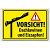 High-Quality Sign Aluminium Dibond with UV Protective Coating "Vorsicht! Dachlawinen"