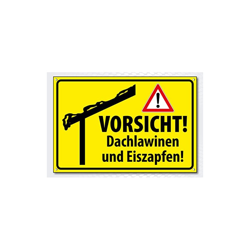 High-Quality Sign Aluminium Dibond with UV Protective Coating "Vorsicht! Dachlawinen"