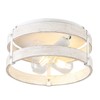 Modern Farmhouse ?Antique White Distressed Flush Mount Light Fixture 2-Light