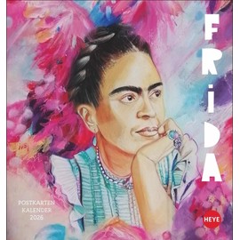 Frida Postkartenkalender 2026: Porträts der mexikanischen Malerin in einem kleinen Kalender zum Aufstellen im Format 16 x 17 cm zum Versenden oder Sammeln (Postkartenkalender Heye)