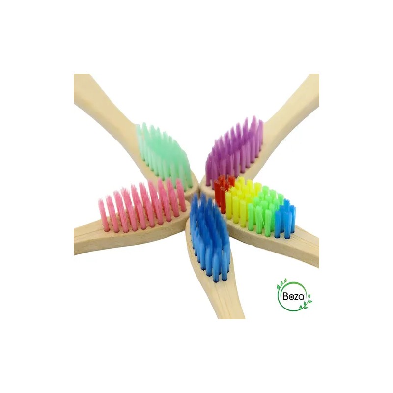 Paquete 100 Cepillo Dientes Bambú Mix Biodegradable Adunin Color Nude