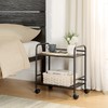 SunnyPoint 2-Tier Metal Rolling Utility Cart – Mobile Storage Shelf