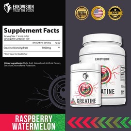 Ekko Creatine 3RD Party Tested Dietary Healthcare Supplement:_RASPBERRY WATERMELON_200 Servings