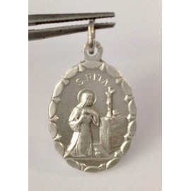 SAINT RITA FROM CASCIA OVAL SHAPE MEDAL MEDAL - THE PATRONESS OF LOST AND IMPOSSIBLE CAUSES - 100% MADE IN ITALY