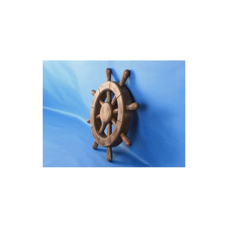 Hampton Nautical Rustic Wood Finish Ship Wheel, 12"