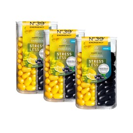 Lemon Pharma Bach Flowers Emergency Stressless Dragées N°39 Day & Night - Exclusive Original Blend According to Dr. Bach - Vegan and Alcohol-Free - 3 x 44 g - Lemon and Blackcurrant Flavour
