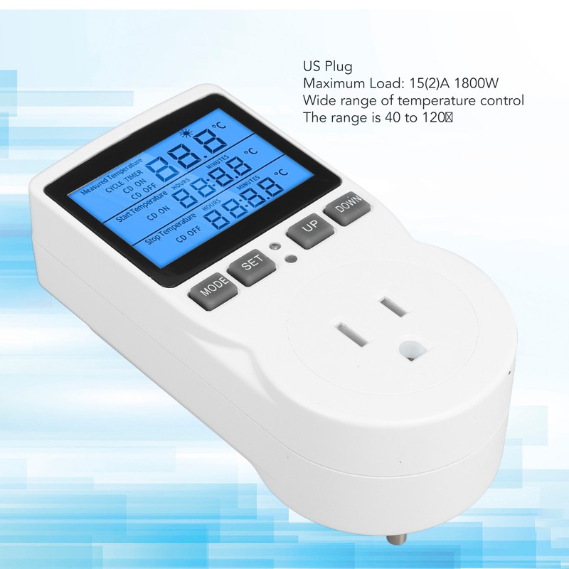 Smart Thermostat Digital Temperature Controller Socket Outlet Timer with Blue
