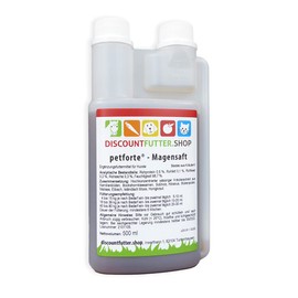 petforte Gastric Juice for Dogs (0.5 Litre Pure Herbal Extract without Sugar and Preservatives - for Gastro-Sensitive Dogs