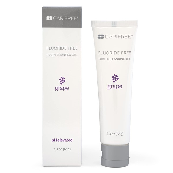 CariFree Fluoride Free Gel (Grape): Nano Hydroxyapatite Toothpaste | Neutralizes pH | Freshens Breath and Moistens Mouth | Dentist Recommended for Oral Care | Toothpaste Replacement