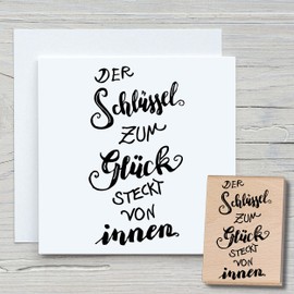 Newstamps Stamp The Key to Motif Stamp Large Wooden and Rubber for Card Making, Wooden Stamps, Sayings, Saying Stamps, Text Stamps, Lettering, Scrapbook, Textile Stamp, Decoration