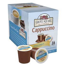 Grove Square Cappuccino, French Vanilla, 24 Count Single Serve Cups (Pack of 3)