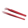 Tweezer Set Aluminum Alloy Curved Straight Head Anti Magnectic Accuracy
