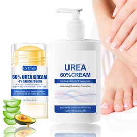 60% Urea Cream + Hydrating and Anti-Cracking Foot Cream - Repair Cream for Feet Hands, Foot Cream for Cracked Heels and Dry Skin, Maximum Strength for Foot Body Care, with Foot File (40 g + 200 ml)