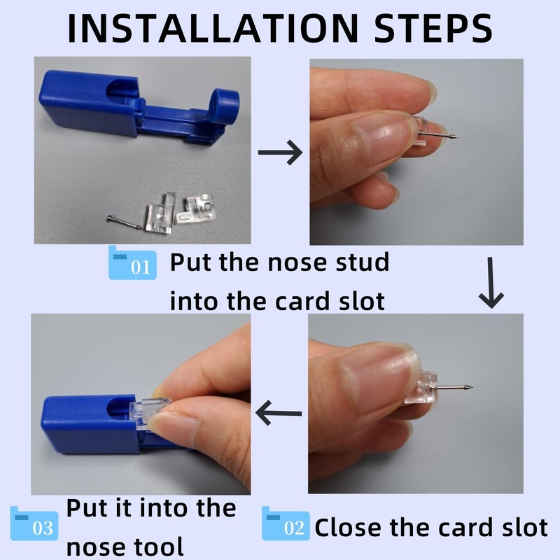 orilace 2 Pcs Self Piercing Kit- Safe Disposable Nose Piercing