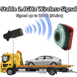 Wireless Trailer Lights Magnetic, Upgrade Rechargeable Wireless Trailer Tow Lights LED Kit, IP65 Waterproof, 10-Hour Battery Life, 100 FT Signal Synchronization for Towing Truck Camper RV Boat