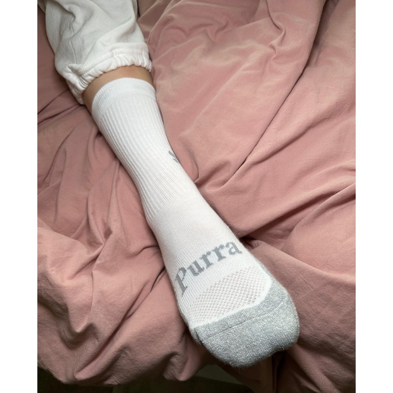 Purra Performance Comfort Crew Socks, White, Medium, 6 Pack -