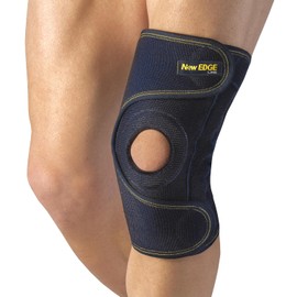 New Edge Medically Approved - Deluxe 100% Italian Cotton Knee Wrap/Support - Supplied to UK Hospitals for osteoarthritis, rheumatoid arthritis, tendonitis (LARGE : Thigh Circ: 48-58cm)