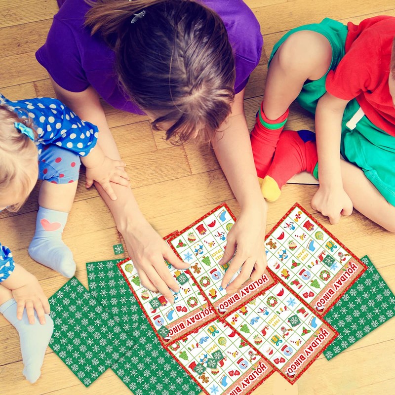 FANCY LAND Christmas Bingo Game for Kids 24 Players Holiday