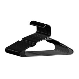 Softflame Plastic Hangers Clothes Hangers 20 Pack, Durable Hangers Space Saving for Everyday Standard Use and Dorm Room Essentials Black Hangers