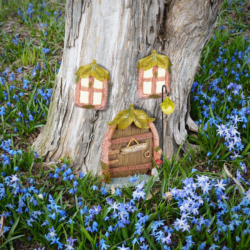 Relaxdays Porta delle Fate, Set, 2 Finestre Incantate 1 Fairy