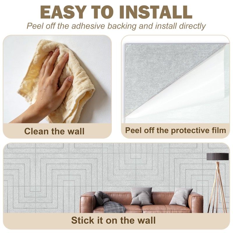 KERRAM Acoustic Wall Panels Self Adhesive 6-Pack 24x24IN Sound Proof