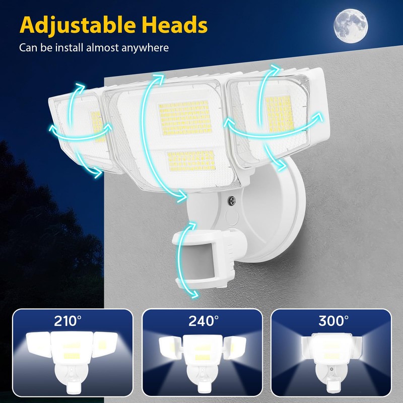 90W 10000LM LED Security Lights Motion Sensor Outdoor Lights, 4