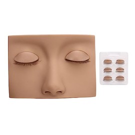 Cabeza de maniquí de Pestañas, Suministros de Extensión de Pestañas de Silicona con 3 Pares de Párpados Reemplazados, Párpados Realistas Extraíbles...