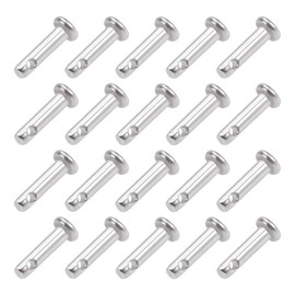 sourcing map Single Hole Clevis Pins - 3mm X 12mm Flat Head 304 Stainless Steel Link Hinge Pin 20Pcs