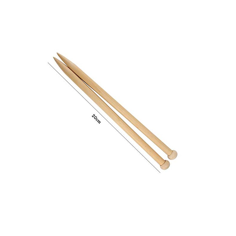 CHSYOO 36 Pieces Bamboo Single Pointed Knitting Needles Set with