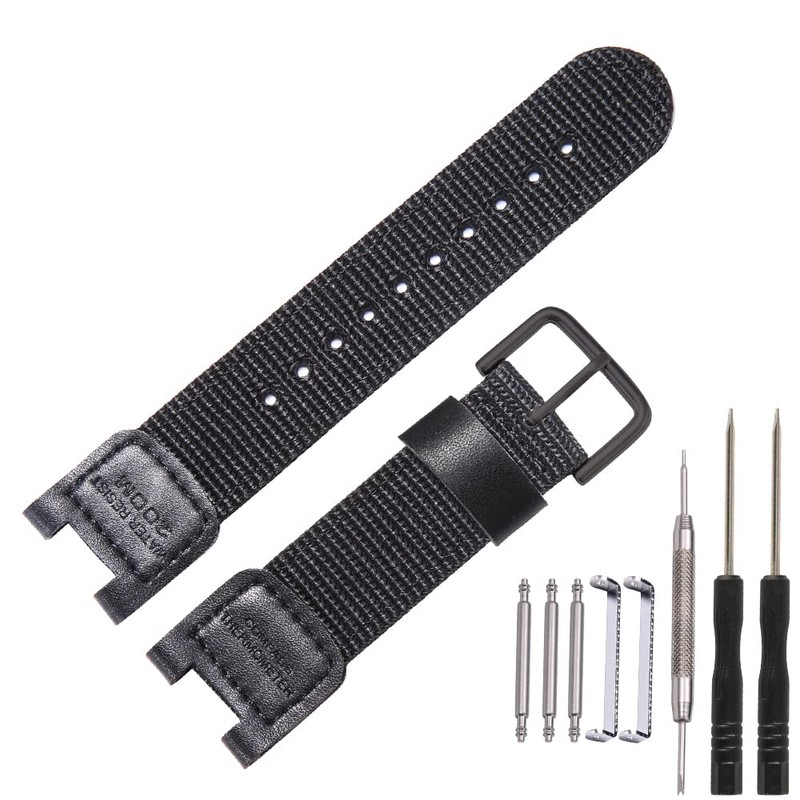 MCXGL Cloth/Leather Strap Replacement for Casio SGW-100 GW-3000B GW-3500B PAS-400B