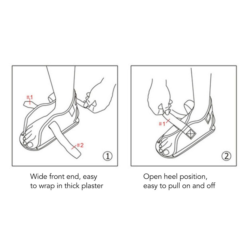 Plaster Cast Shoes Thick Soled Open Toe Heel Broken Foot