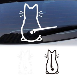 Esshogo Cat Wiper Stickers, Pack of 2 Rear Window Stickers, Car Stickers, Funny Car Stickers, Car Sticker Cat, Cat Wiper Sticker for Rear Window