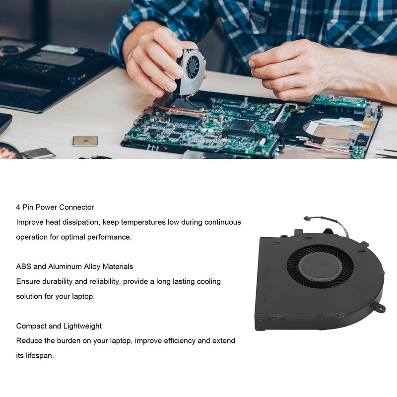 Laptop Cooling Fan 4 Pin Replacement Cooling Fan Replacement for