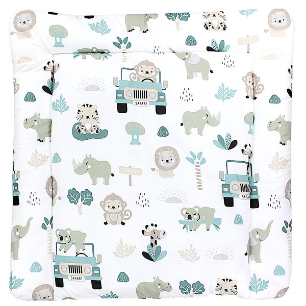 TupTam Baby Changing Mat with Cotton Cover Patterned Zoo Green