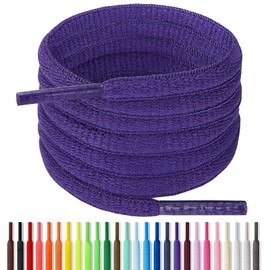 Handshop Half Round Shoelaces 1/4" - Oval Shoe Laces Replacements For Sneakers and Athletic Shoes Sports Dark Purple 45.3 inch (115cm)
