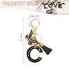 [PATIKIL] Alphabet Initial Letter Key Chain Tassel Butterfly Letter C