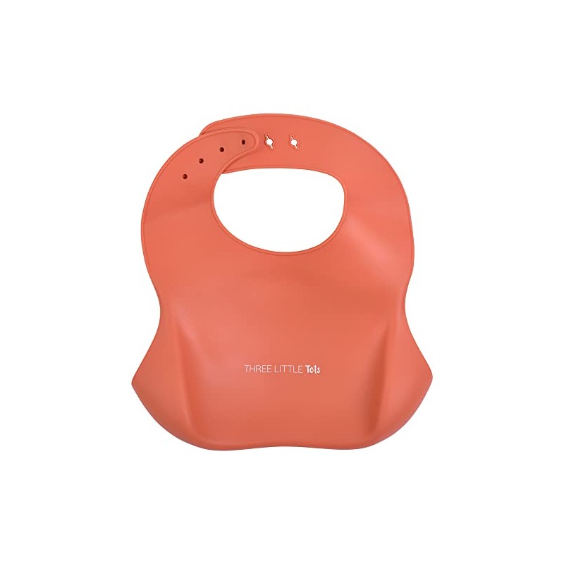 Three Little Tots Modern Silicone Baby Bib – Adjustable Fit