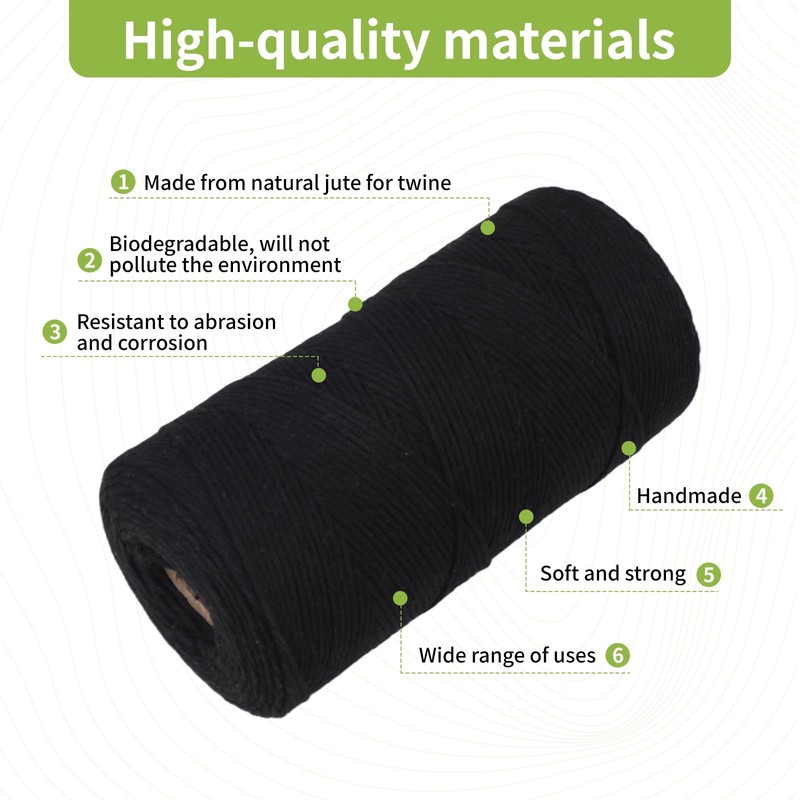 Joyberg 984 Feet/300 Meters Cotton String Thin Twine Cotton Twine