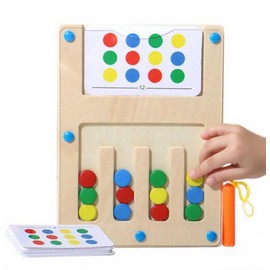 Montessori Toys for 3 4 5 6 Year Old Boys Girls,Wooden Toys Educational Magnetic Puzzles Maze,Age 3-4-5 Gifts for Kids Boys Girls Present Color Sorter with 18 Activity Cards Travel Montessori Puzzle
