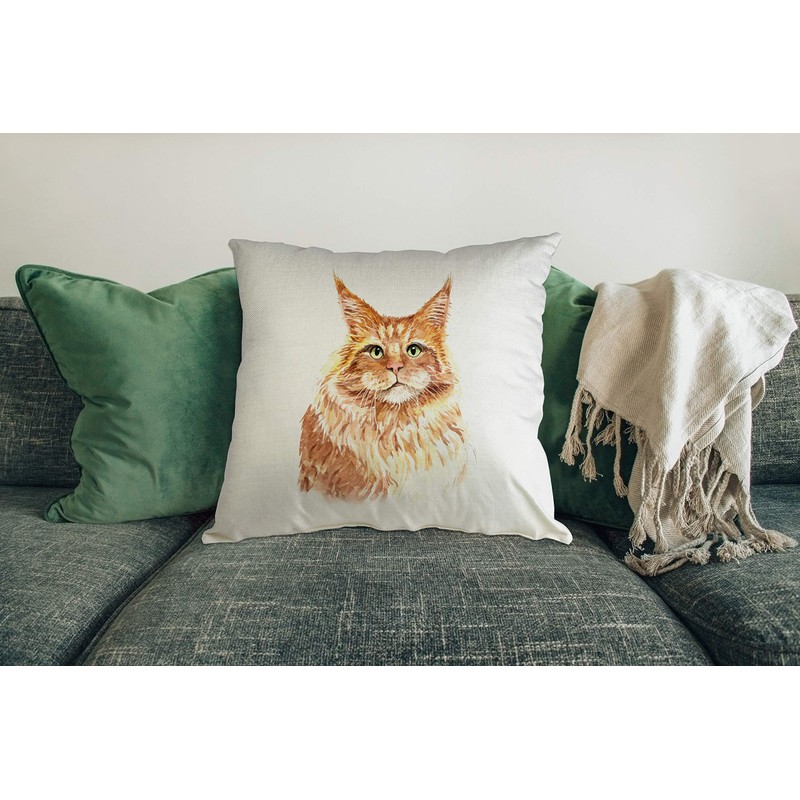 Hippowarehouse Maine Coon Ginger Cat Printed accessory cushion 41x41cm