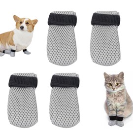 4 PCS Cat Claw Covers, Cat Claw Covers, Anti Scratch Cat Boots, Anti Slip Cats Paw Socks Shoes, Noise-reducing Safety Protection Pet Shoes, Adjustable Fellow Paw Protector Dog and Cat