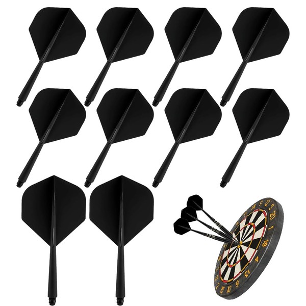 Fouvin Pack of 10 Dart Flights with Shafts, Sturdy, Classic