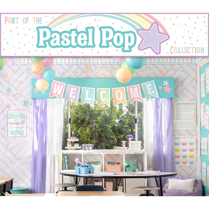 Teacher Created Resources Pastel Pop Stars Die-Cut Border Trim