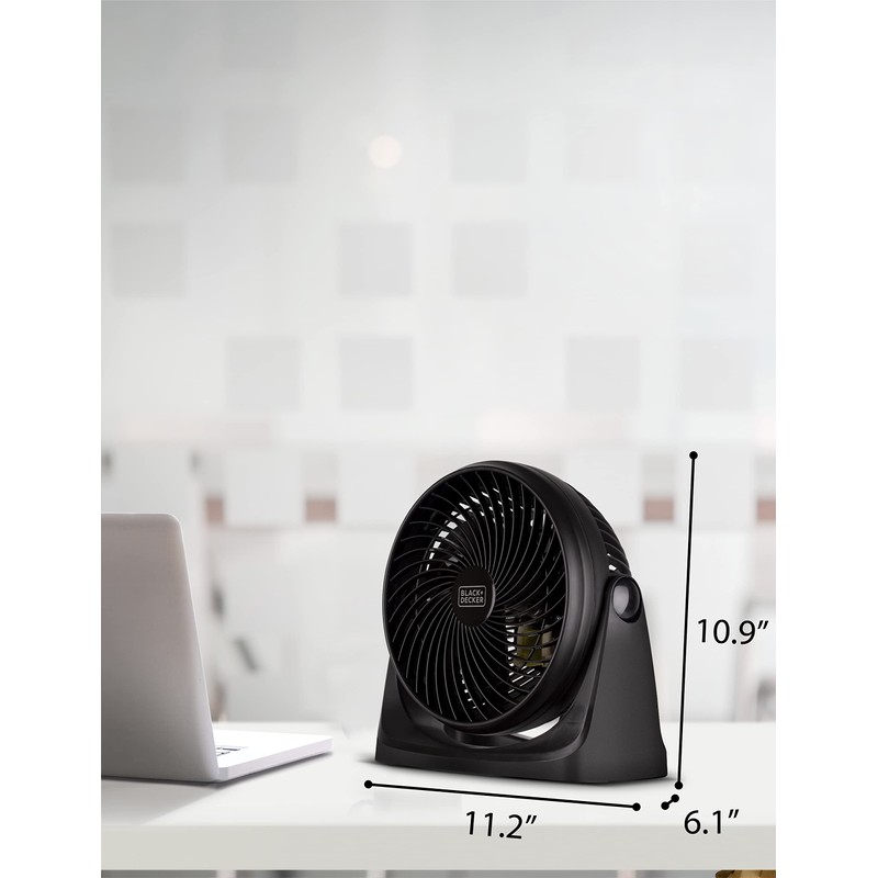 BLACK+DECKER 7-Inch Portable Turbo Fan, 3-Speed Settings, Desktop Personal Cooling