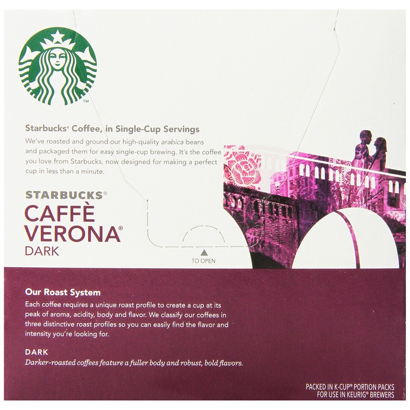 Starbucks Caffe Verona, Dark, K-cup Portion Pack for Keurig K-cup