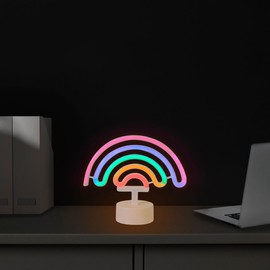 MG IMPORT Neon Rainbow Lamp Light - Bright and Cheerful LED Rainbow Night Light for Fun De