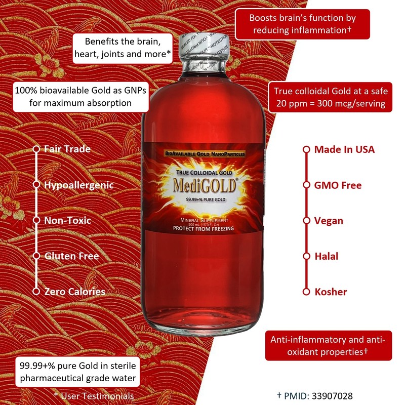 True Colloidal Gold Dietary Supplement - 500 mL (16.9 Fl