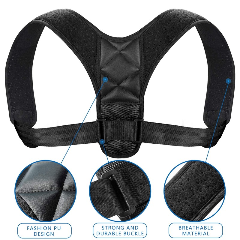 Adjustable Back Support Posture Corrector for Upper Back, Shoulder and